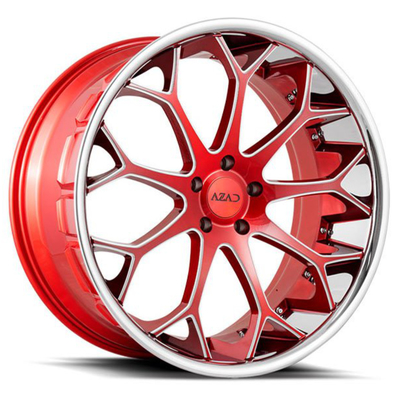 Gewankelde Monoblock 2PC 3PC smeedt het AutodieRood van het Wielensuikergoed met Chrome wordt gemalen