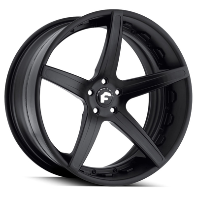 6061-T6 Forgiato Aggio-ECL glanzend zwarte gesmede wielen offset 60 mm 80 mm