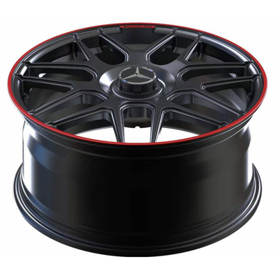 19“ Matt Black With Red Lip Gesmede Wielen voor Mercedes Benz AMG GT