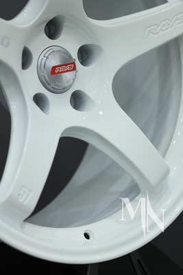 Op maat gesmeed Nismo Rays 57CR Wielen 370Z 350Z Clubsport Witte velgen